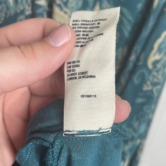 FREE PEOPLE Blue Floral Ruched Long Sleeve Mini Tunic Dress XS - Picture 12 of 14